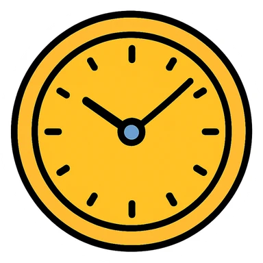 clock emoji, color outline icon style, modern, clear face sticker