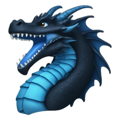 Black and blue dragon sticker