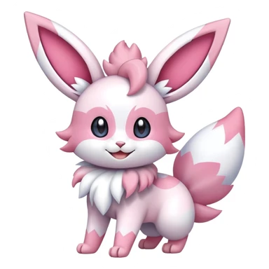 Sylveon-Skitty-Fakémon-hybrid-creature (full body)  sticker