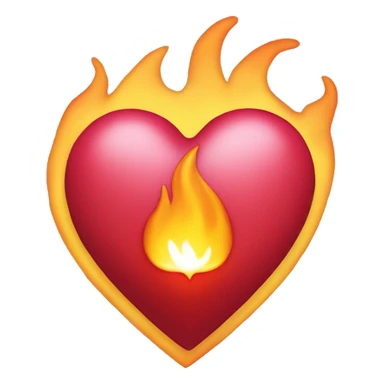 Heart with flame sticker