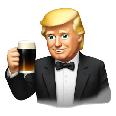 Donald Trump drinking Guinness  sticker