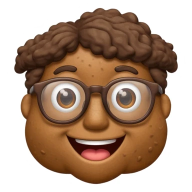A poop (excrement) with glasses sticker
