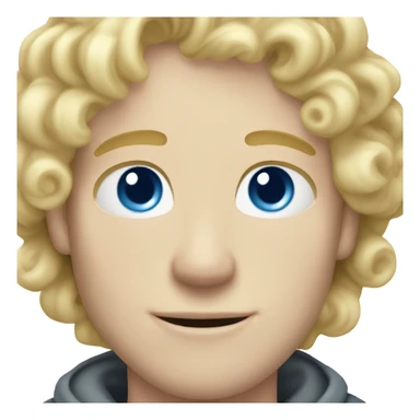 light curl blonde 30yo man blue eyed pale skin sticker