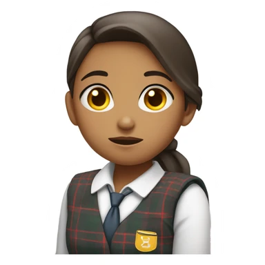 bored female student uniform sticker
