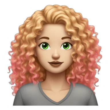 two neon colors Dyed curly hair white Girl with a cat sticker