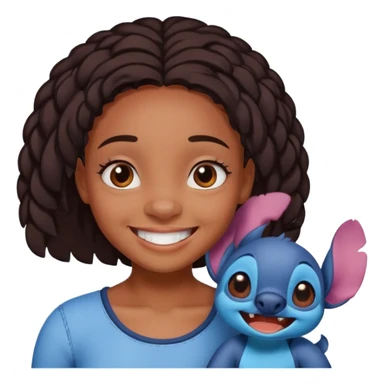 stitch from lilo and stich and black girl  sticker