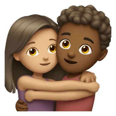 Boy and girl cuddle sticker