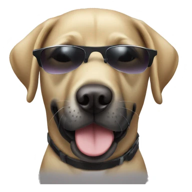 black labrador with white chest plus sunglasses sticker