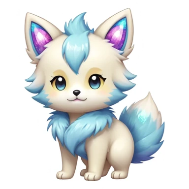  High quality detailed Cute Cool Kawaii stylish Pretty Chibi Fur-Sona Shiny Colorful Sparkly Fakemon Full Body sticker