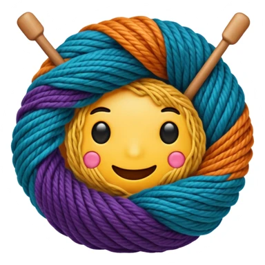 Knitting emoji sticker