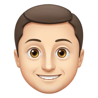 vladimir zelensky simple round face big expressive eyes smiling sticker
