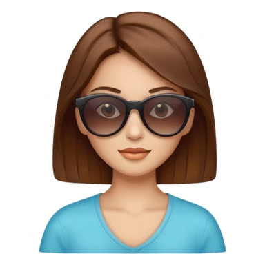 girl with brown hair wearing sunglasses sticker