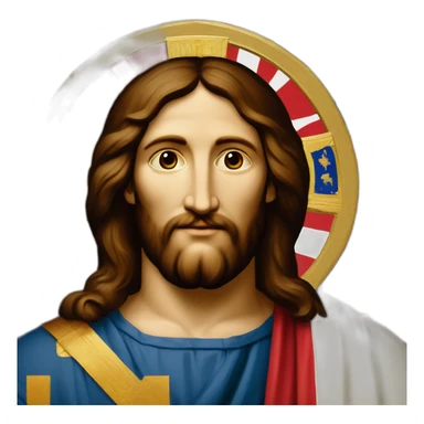 french flag with icon christ pantocrator sticker