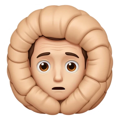 Scared human curled up on himself sticker