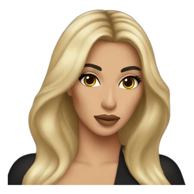 Kim Kardashian with black dress and golden hair sticker