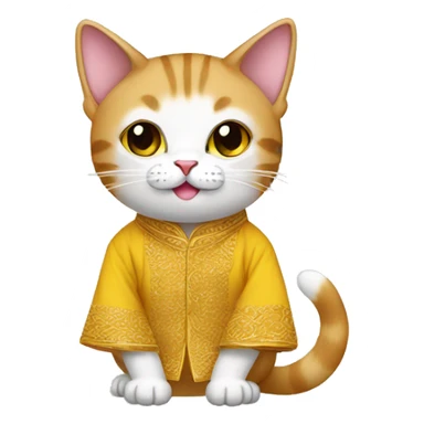 Cat wearing baju melayu sticker