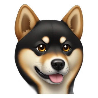 Black and tanned Shiba inu sticker