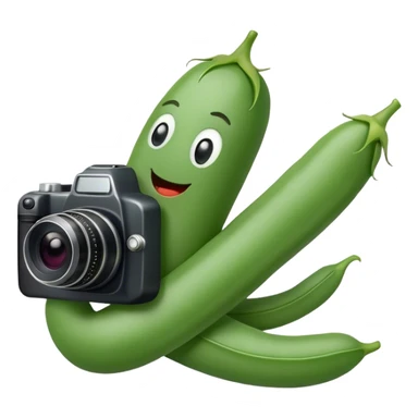 green bean with a camera on it sticker