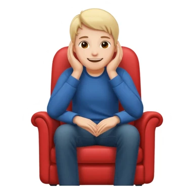 Smiley face sitting in a chair head in hands sticker
