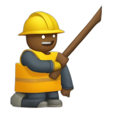 Digger online game player pickaxe blocks sticker