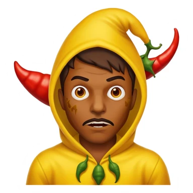 Man which is scary of yellow chilli Trinidad motifs scorpion sticker