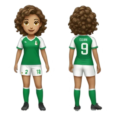 Girl with an algerian soccer jersey sticker