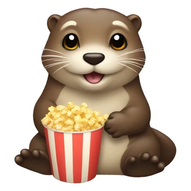 Otter with popcorn sticker
