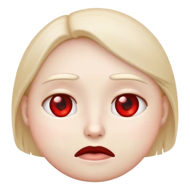 Standard Emoji face with red eyes and a bored face  sticker