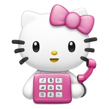 hello kitty with a phone sticker