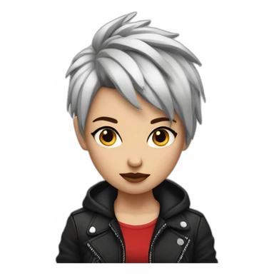 Girlpunk with red-black short hair sticker