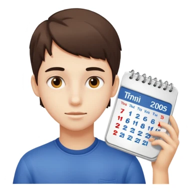 teenager looking through a calendar sticker