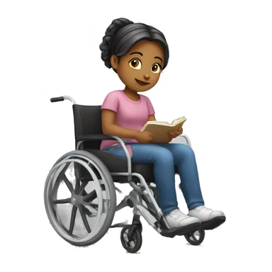 Girl study in wheelchair sticker