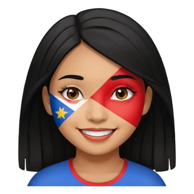 girl with black hair smile with Filipino colors sticker