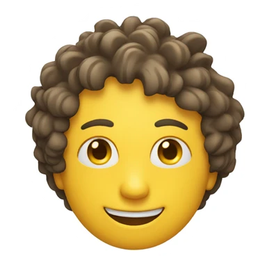 a yellow circle face that his eyes slightly turns left while slightly smiling sticker