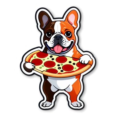 French Bulldog Rating Pizza  sticker