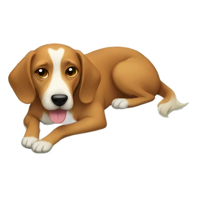 Dog lying on dog bed sticker