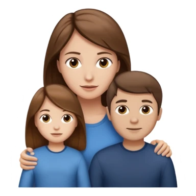 woman with long brown hair and fair skin, and man with short brown hair and fair skin, and a small child with light brown hair and fair skin next to the man.

 sticker
