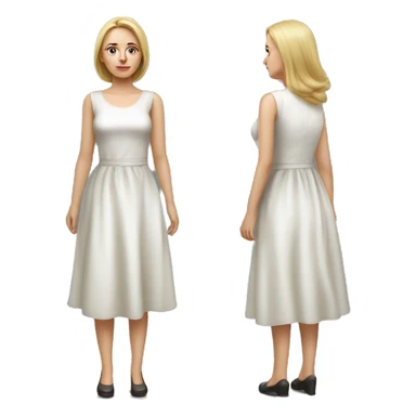 Russian woman full length in dress photorealistic serious sticker