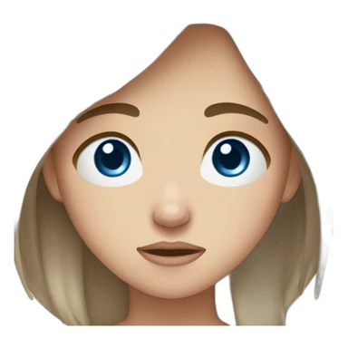 crying girl long brown hair blue eyes sticker