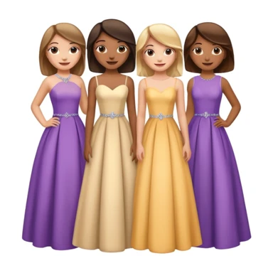 girls in a prom sticker