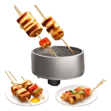 Brochette yakitori blender 3D style sticker