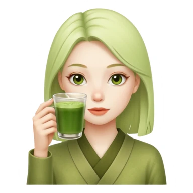 A Girl Drink a macha  sticker