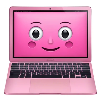 Pink MacBook with film for screen sticker