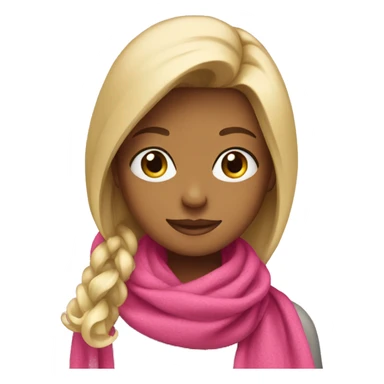 blonde girl in pink scarf sticker