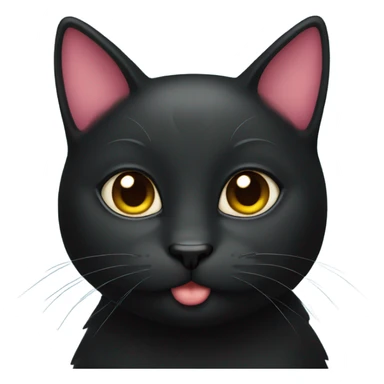 Black cat with hearts around her head sticker