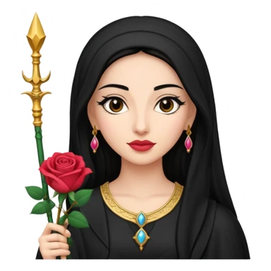 woman, arab, rose, scepter sticker