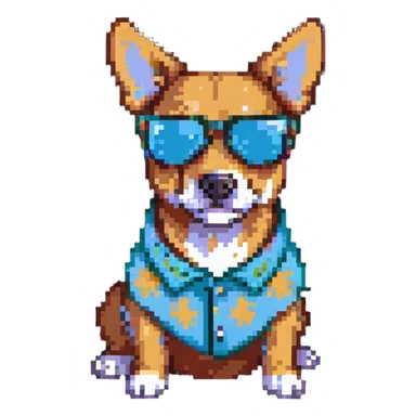 playful dog wearing sunglasses sticker