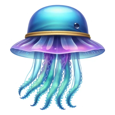 transparent jellyfish with a hat sticker