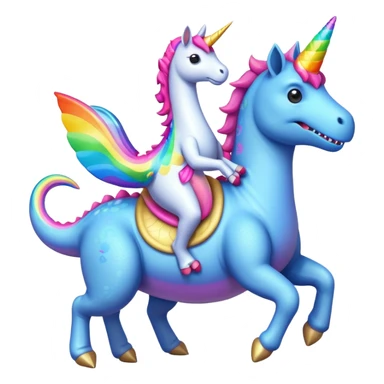 Dinosaur riding a unicorn  sticker