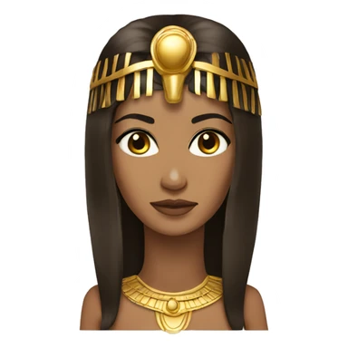 Cleopatra with long hair brown sticker